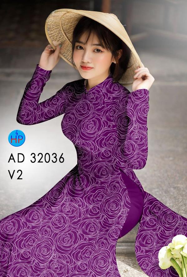 Vải Áo Dài Hoa Hồng AD 32036 28